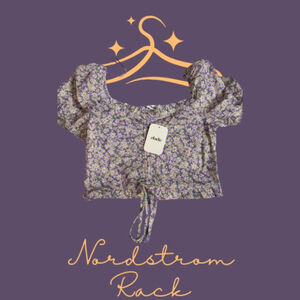 Elodie Lavender Floral Crop Top